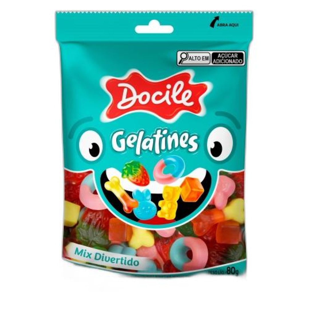Detalhes do produto Bala Gel Gelatines Mix 80Gr Docile Frutas Vermelha