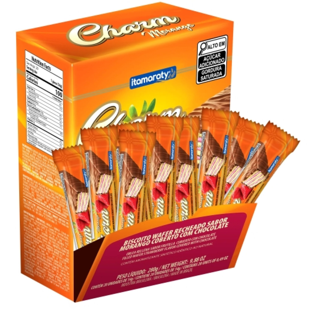 Detalhes do produto Bisc Wafer Coberto Charm 280G Itamaraty Morango