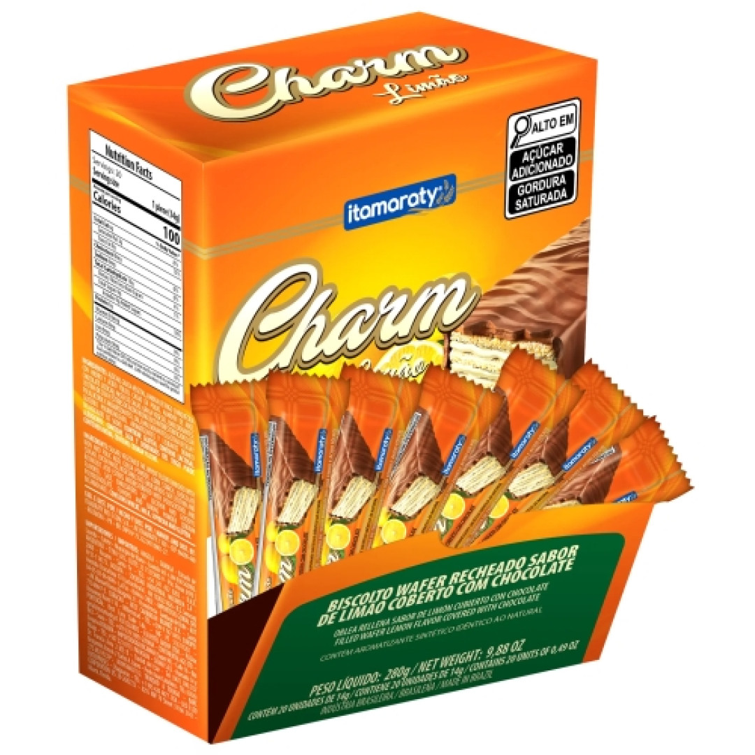 Detalhes do produto Bisc Wafer Coberto Charm 280G Itamaraty Limao