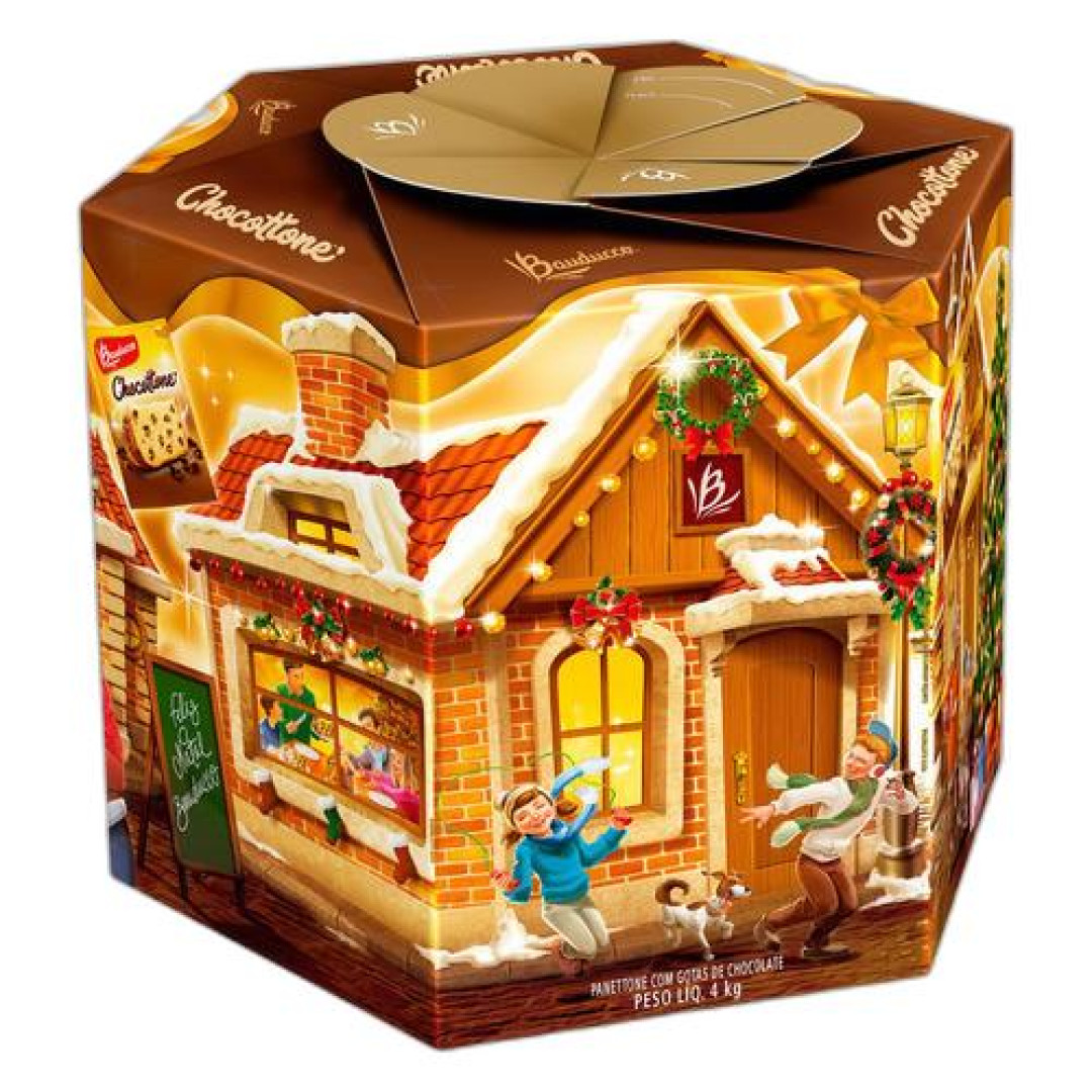 Detalhes do produto Panetone Chocottone 4Kg Bauducco Gotas Choc