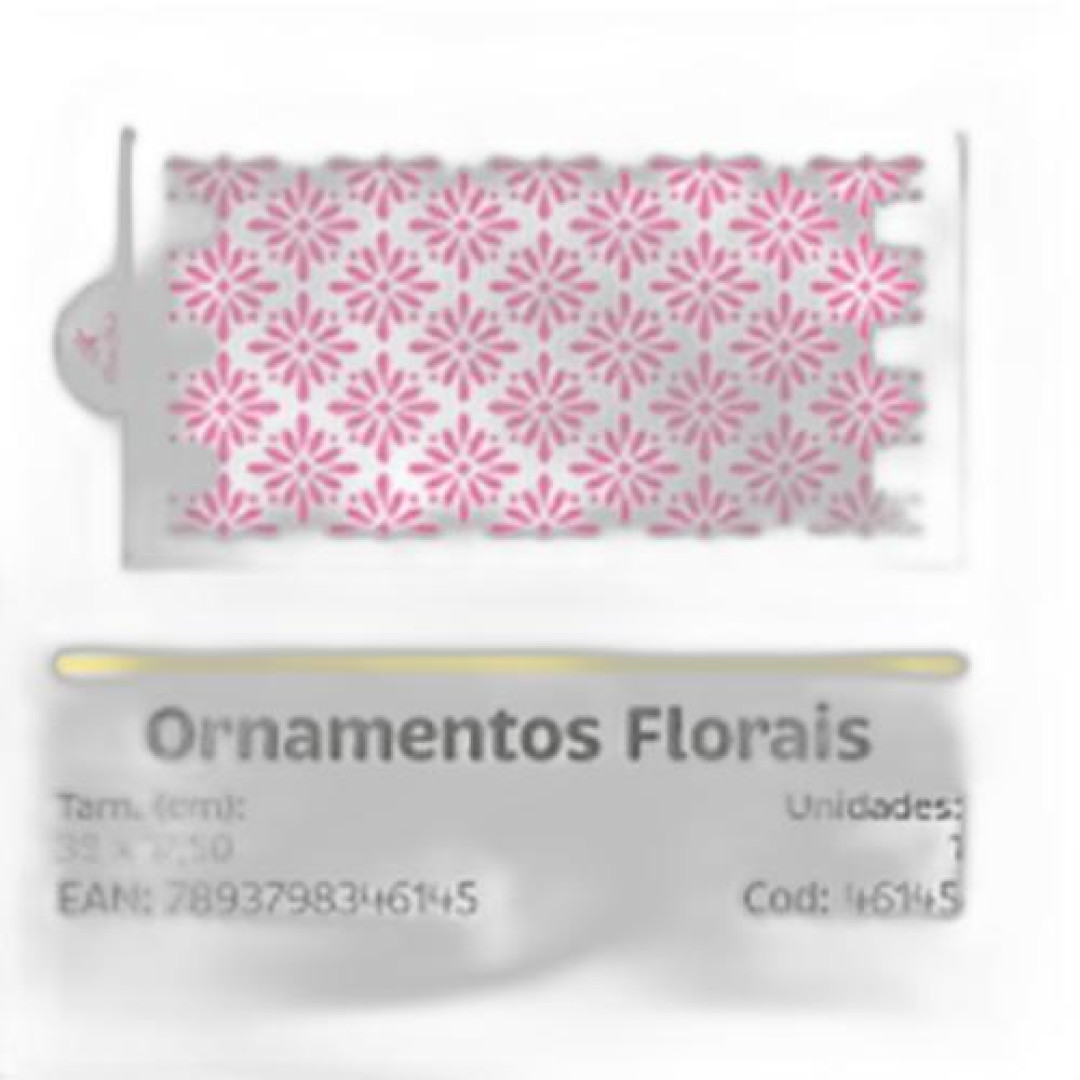 Detalhes do produto X Stencil Ornamento Floral 1Un Bluestar .