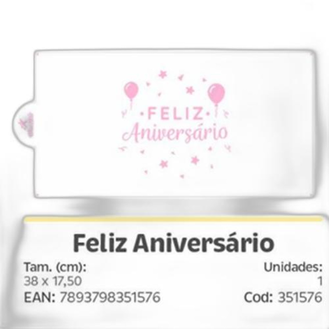 Detalhes do produto X Stencil Feliz Anversario 1Un Bluestar .