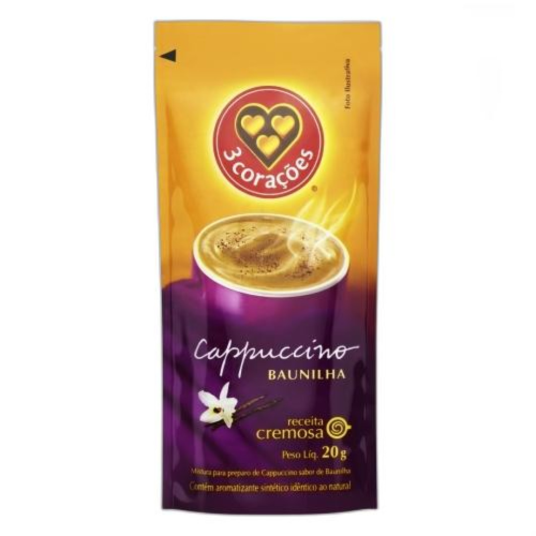 Detalhes do produto Cappuccino 50X20Gr Tres Coracoes Baunilha