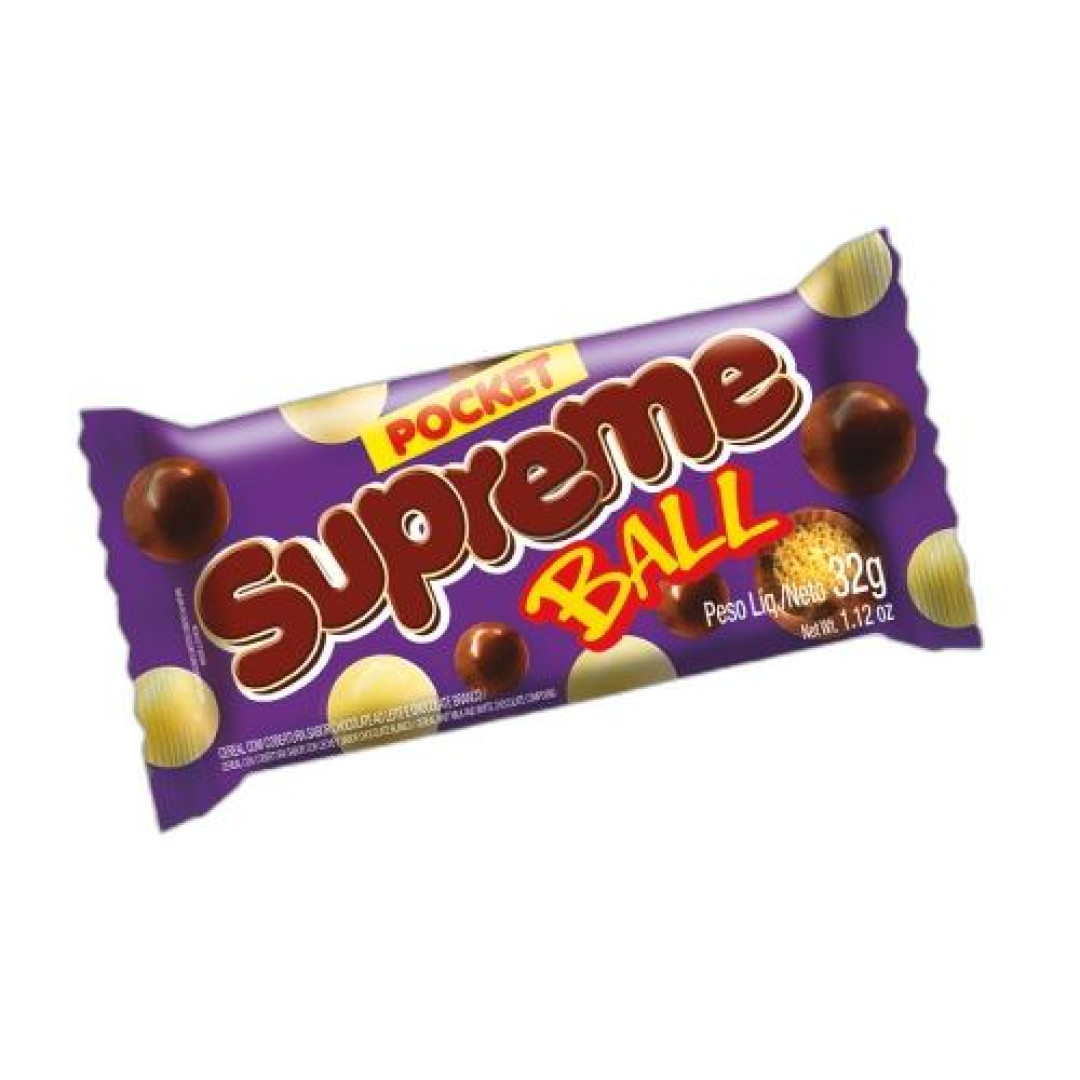 Detalhes do produto Choc Supreme Ball Pocket 30X32G Dum Dum Meio A Meio