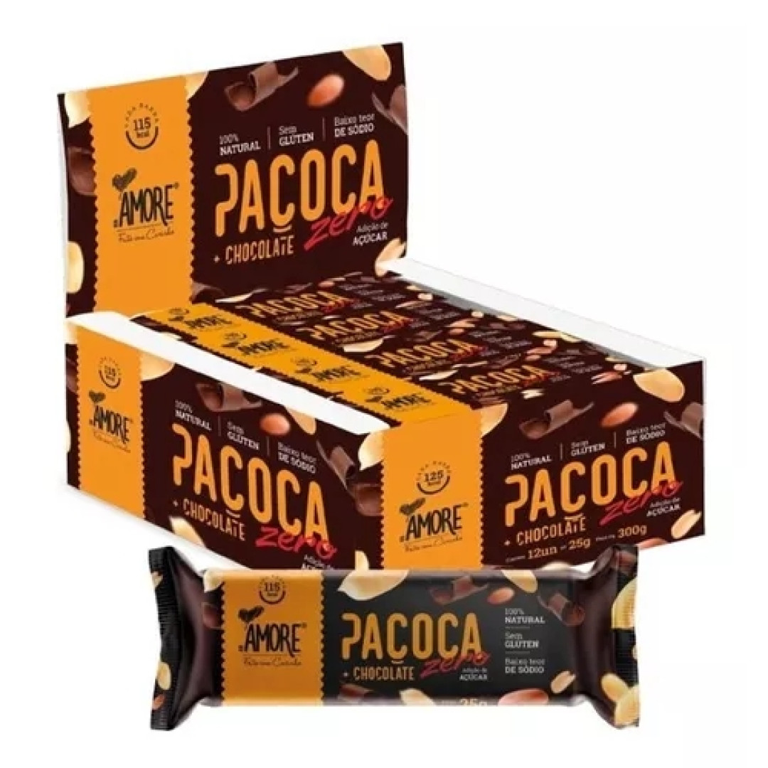 Detalhes do produto Barra Pacoca Zero 12X23Gr Rb Amore  Chocolate