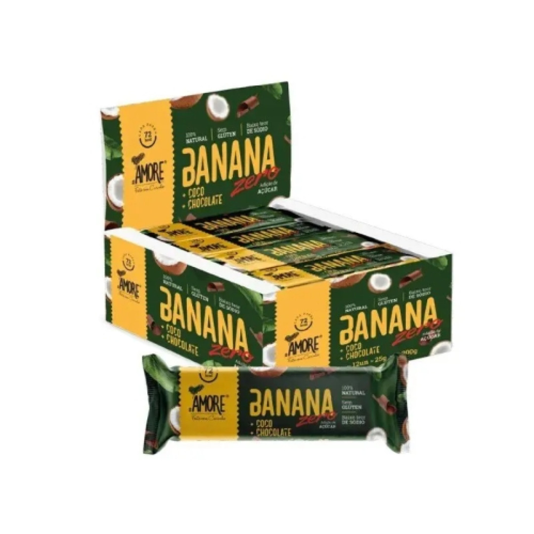 Detalhes do produto Barra Banana Zero 12X25Gr Rb Amore  Choc.coco.banan