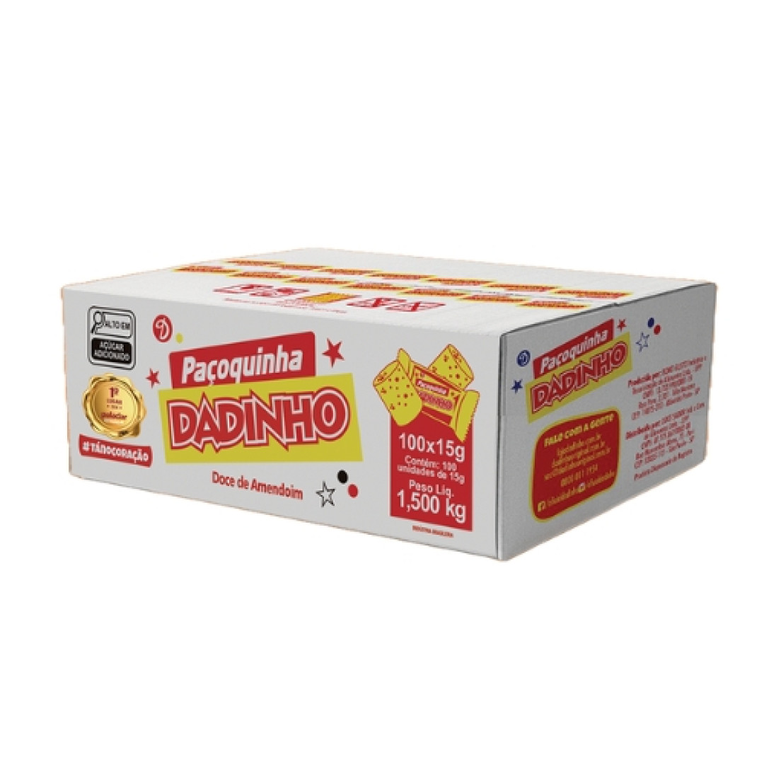 Detalhes do produto Pacoca Rolha Embr Cx 100X15Gr Dadinho Amendoim