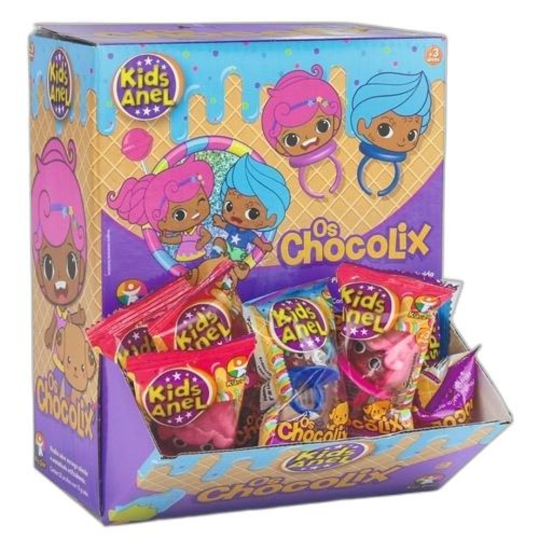 Detalhes do produto Pirl Anel Chocolix 32X13Gr Kids Zone Morango