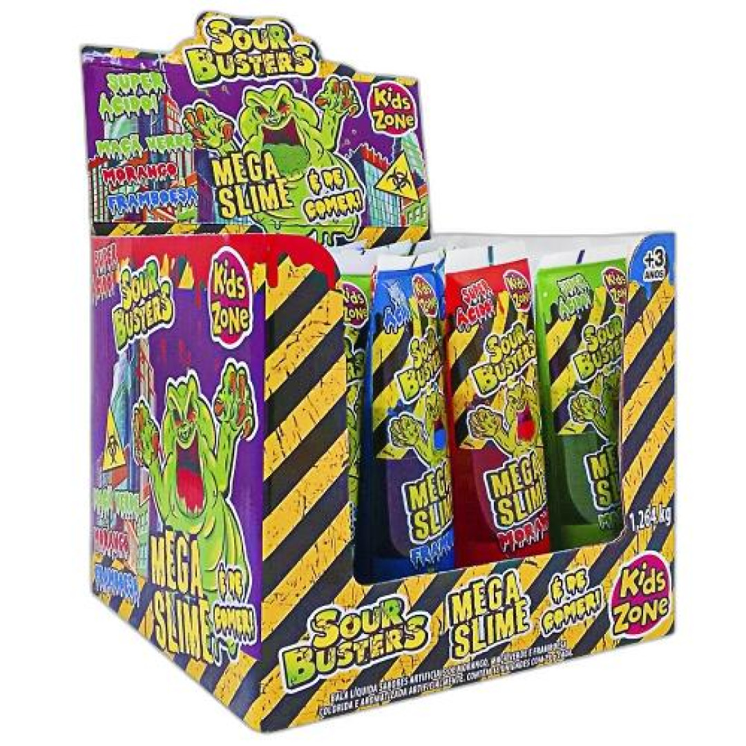 Detalhes do produto Bala Liq Mega Slime Dp 16Un Kids Zone Sortido