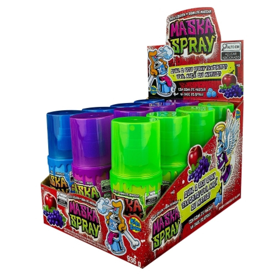 Detalhes do produto Goma Maska Spray Dp 12Un Kids Zone Sortido
