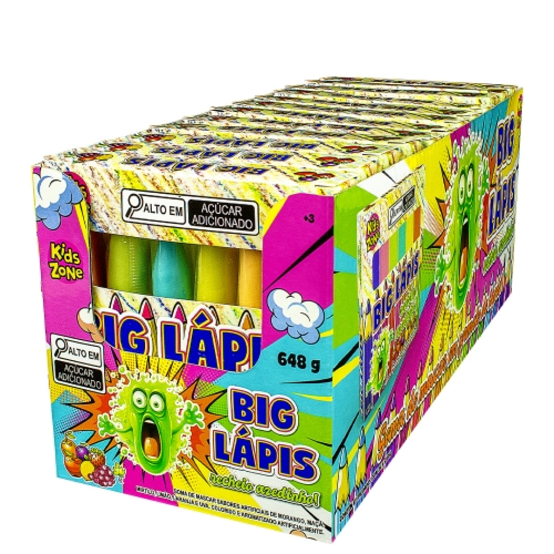 Detalhes do produto Chicle Big Lapis Dp 12Un Kids Zone Sortido