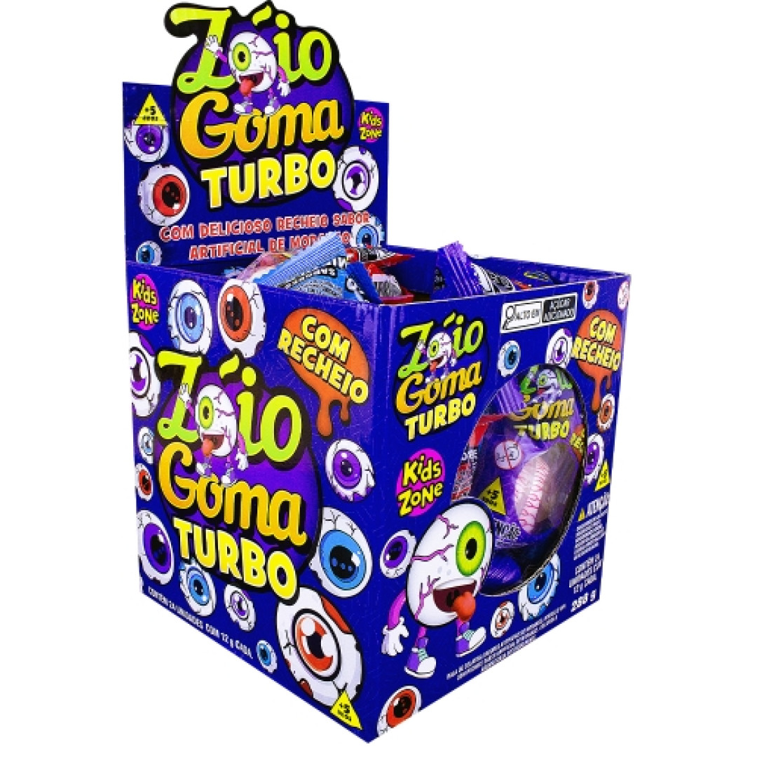 Detalhes do produto Goma Zoio Turbo Dp 24Un Kids Zone Sortido
