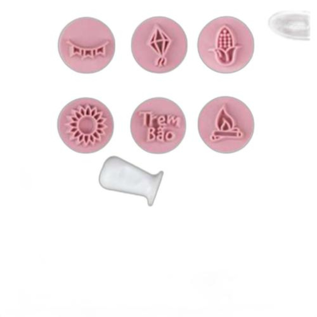 Detalhes do produto X Kit Carimbos Juninos 10Un Bluestar Rosa