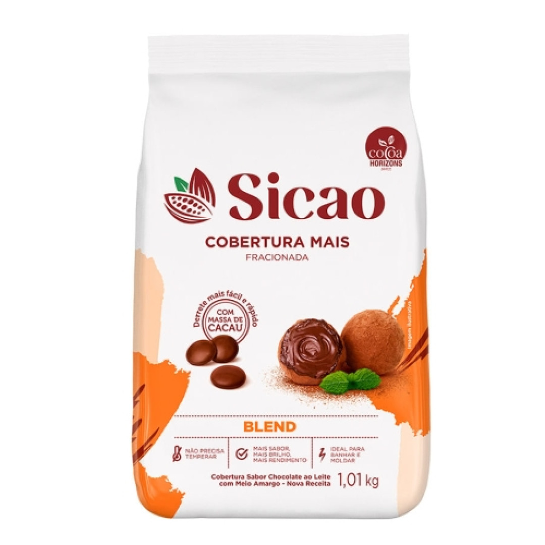 Detalhes do produto Cobert Frac Gotas Blend Mais 1,01Kg Sica Leite.m Amargo