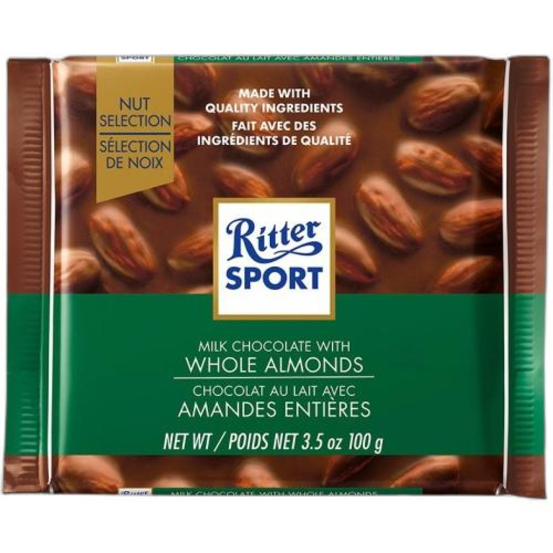 Detalhes do produto Choc Ritter Sport Whole Amend 100Gr Alph Amendoas