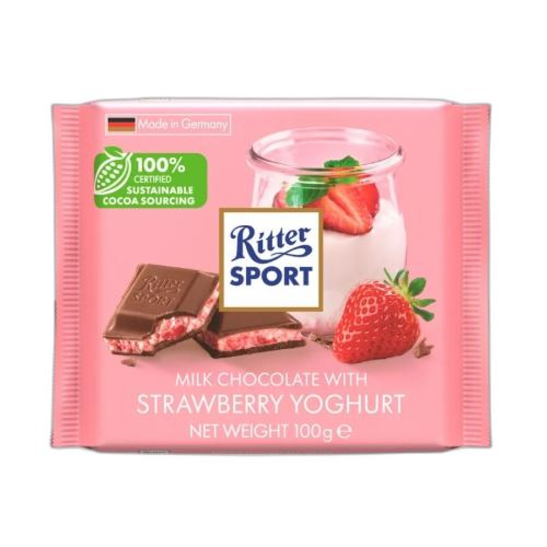 Detalhes do produto Choc Ritter Sport Strawberry 100Gr Alpha Yogurte