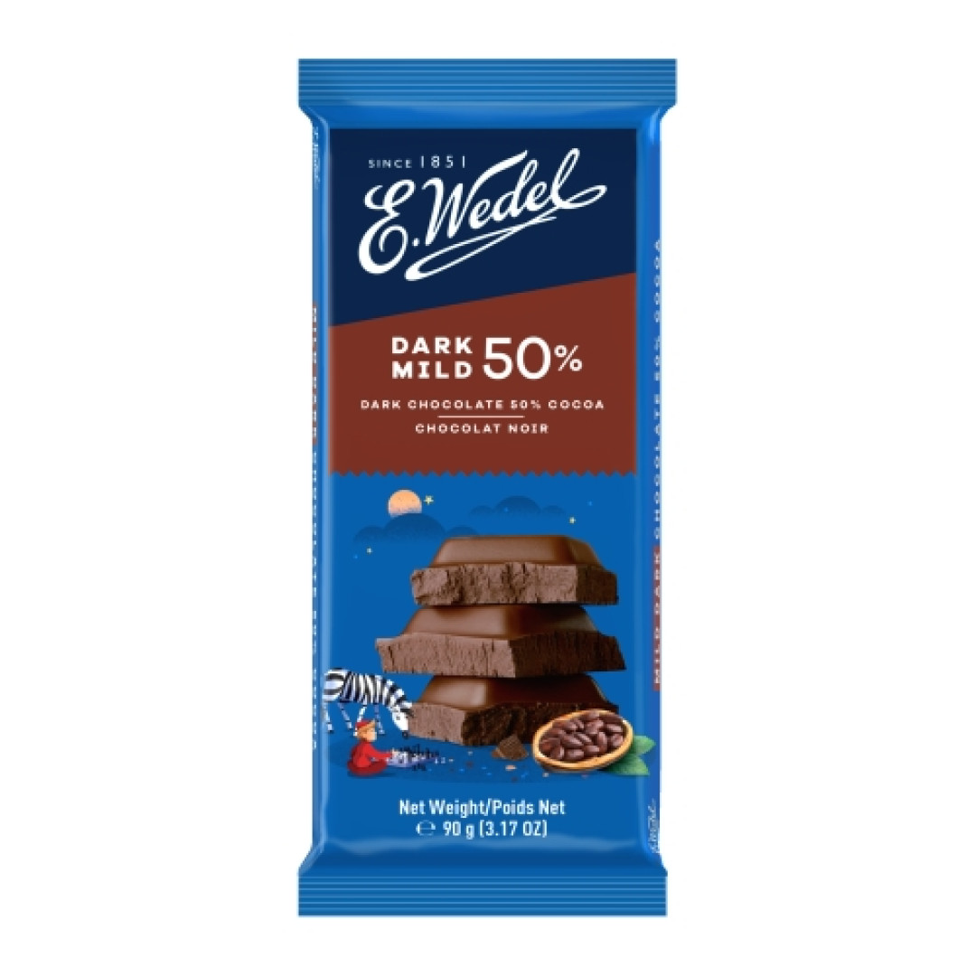 Detalhes do produto Choc E Wedel Mild 50% 90Gr Bertolucci Choc Dark