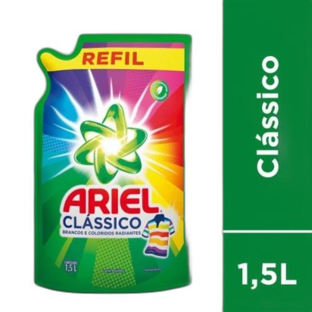 Detalhes do produto Lava Roupa Liq Ariel Refil 1,5Lt P&g Cores Vibrantes
