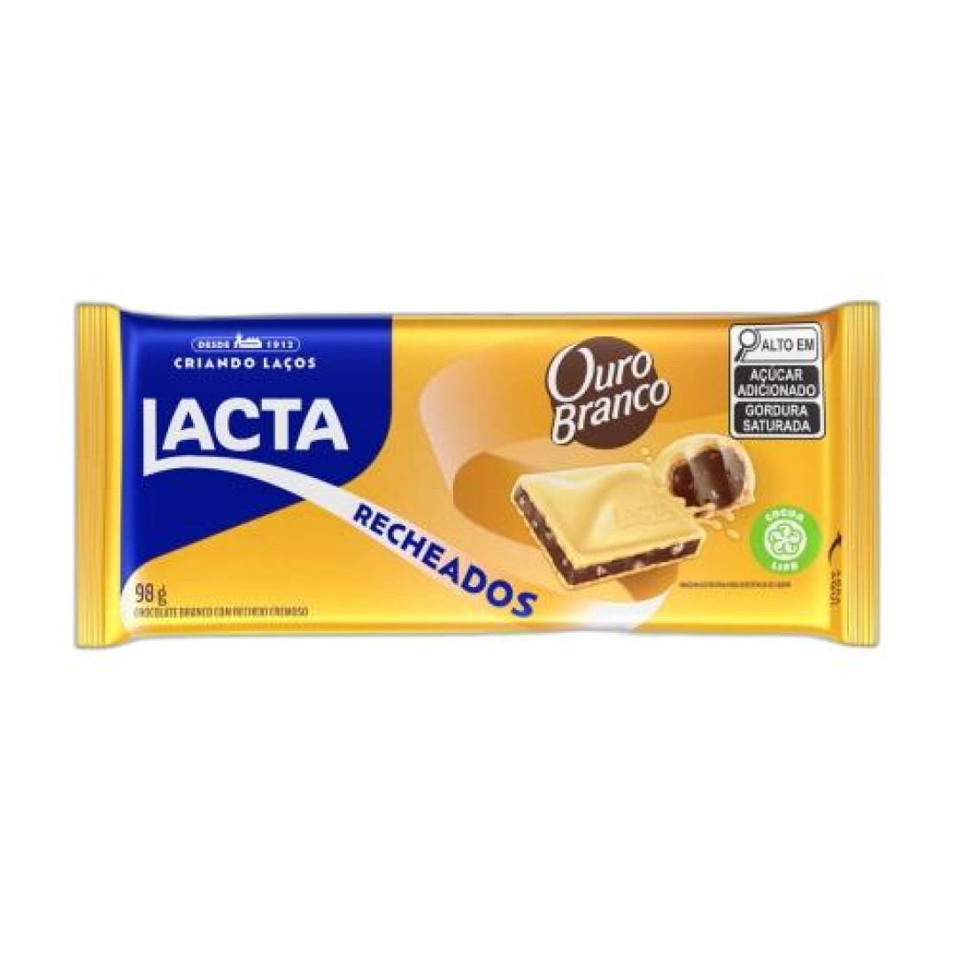 Detalhes do produto Choc Rech Ouro Branco 98Gr Lacta Choc Bco