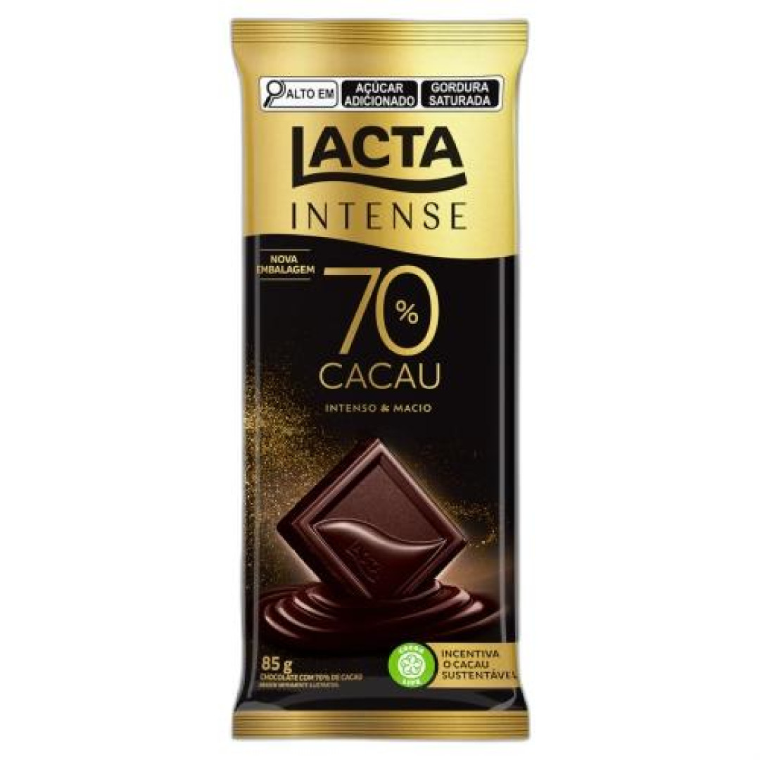 Detalhes do produto Choc Intense 70% Cacau 85Gr Lacta .