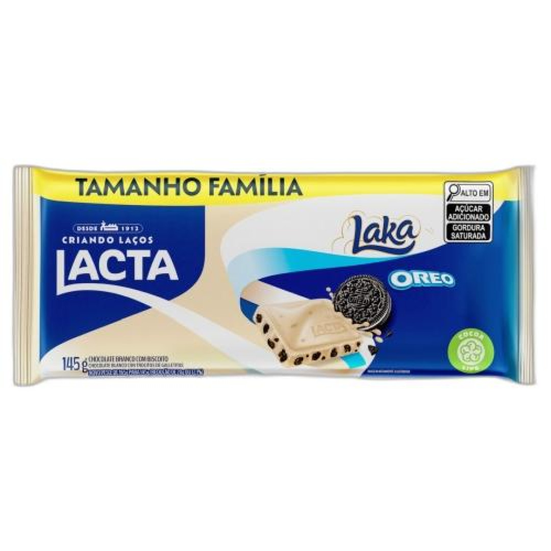 Detalhes do produto Choc Laka Oreo 145Gr Lacta Choc Bco.oreo