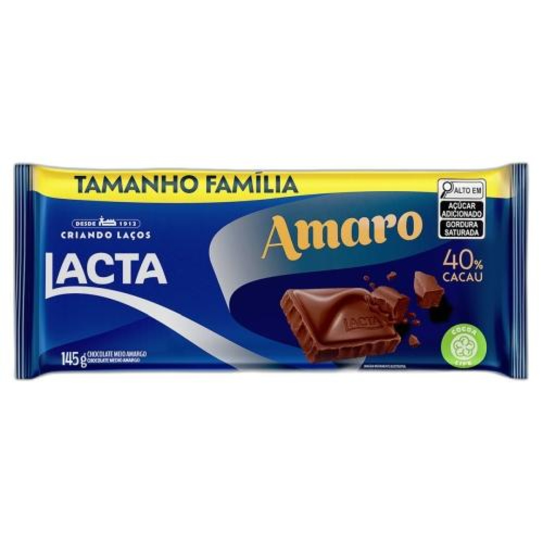 Detalhes do produto Choc Amaro 145Gr Lacta Choc.amargo