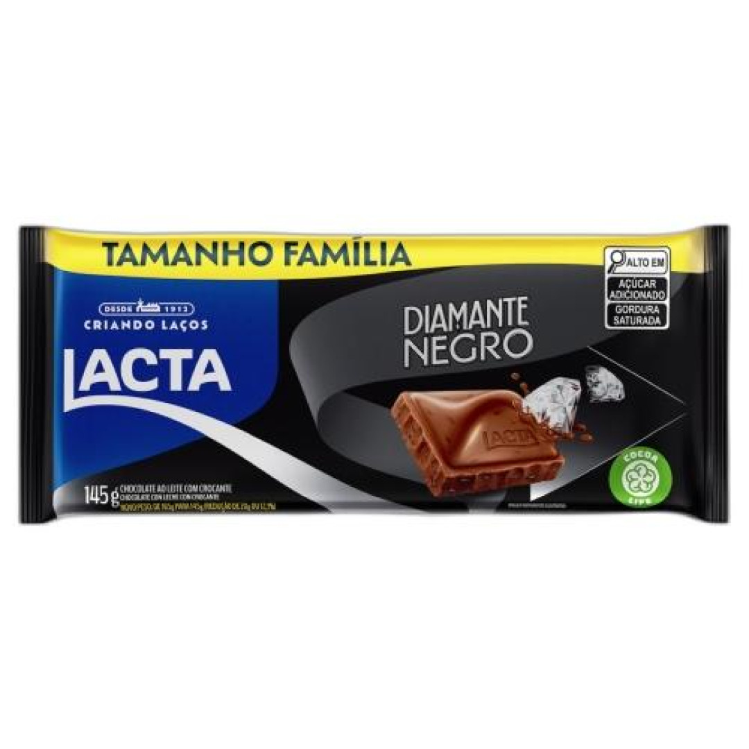 Detalhes do produto Choc Diamante Negro 145Gr Lacta Ao Leite