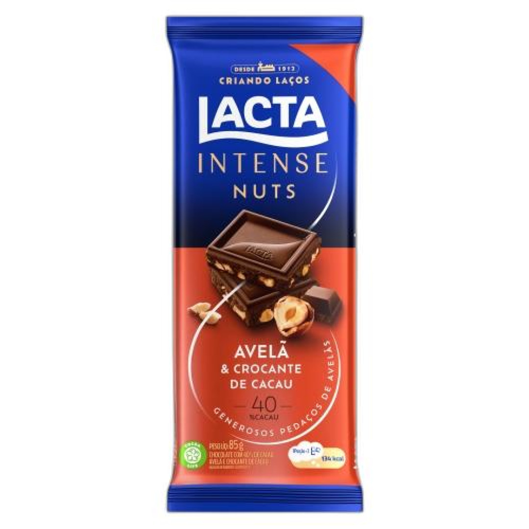 Detalhes do produto Choc Intense 40% Cacau 85Gr Lacta Avela Crocante