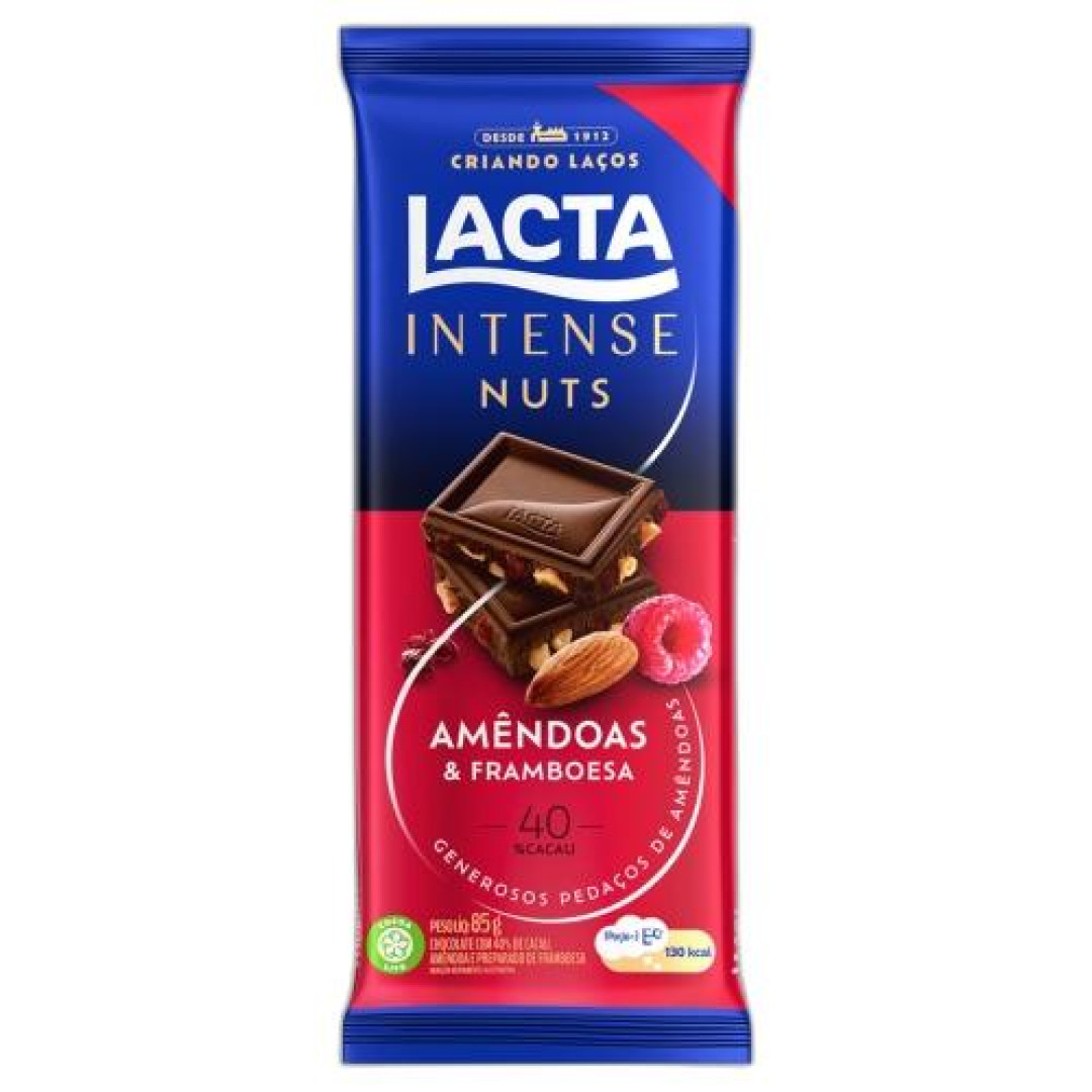 Detalhes do produto Choc Intense 40% Cacau 85Gr Lacta Framb.amendoa