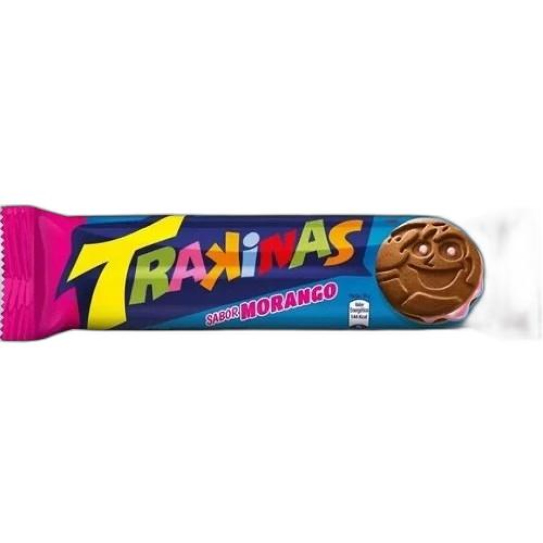 Detalhes do produto Bisc Rech Trakinas Super Carinhas 126Gr Morango