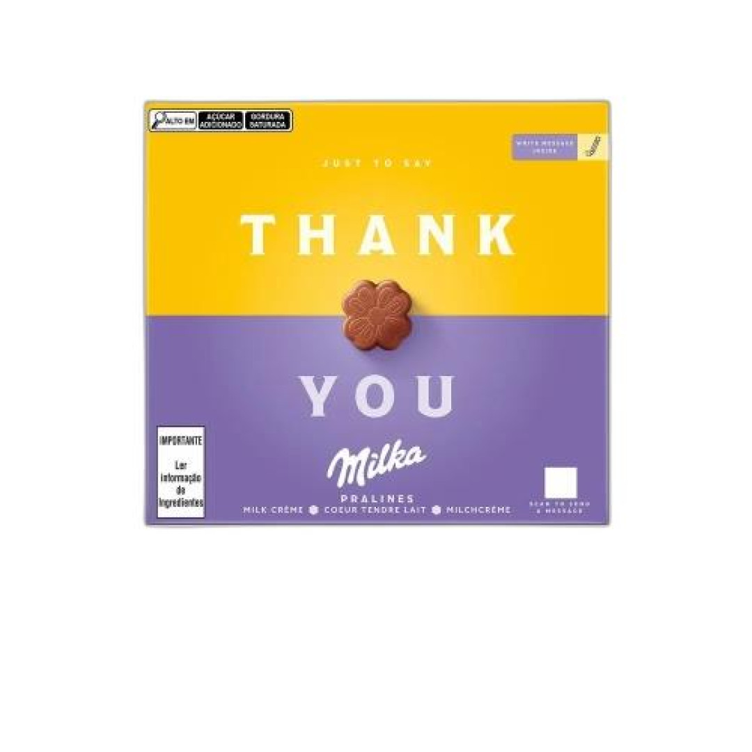 Detalhes do produto Choc Milka Thank You 110Gr Alpha Candies Choc.leite