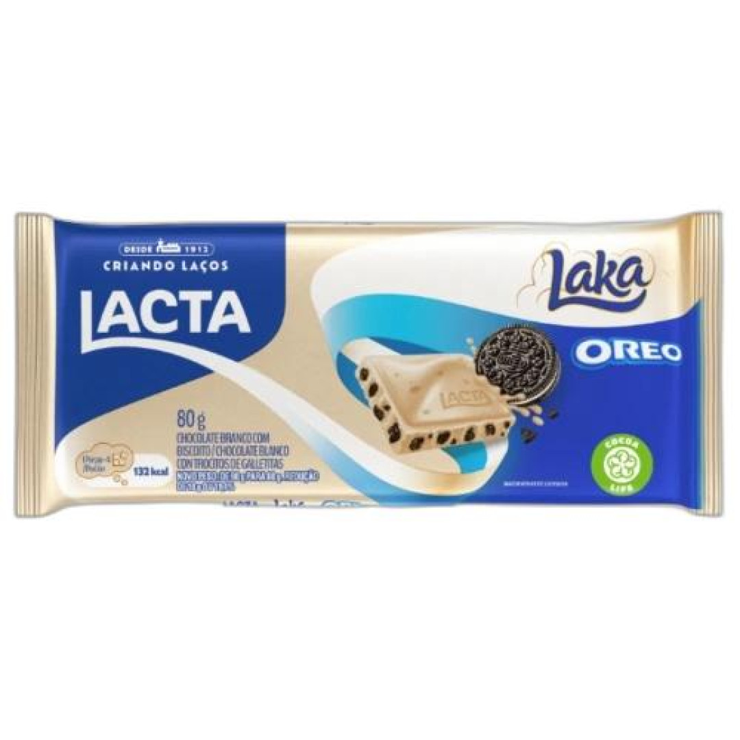 Detalhes do produto Choc Laka Oreo 80Gr Lacta Choc Bco.oreo