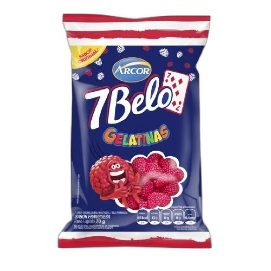 Detalhes do produto Bala Gel 7 Belo 70Gr Arcor Framboesa