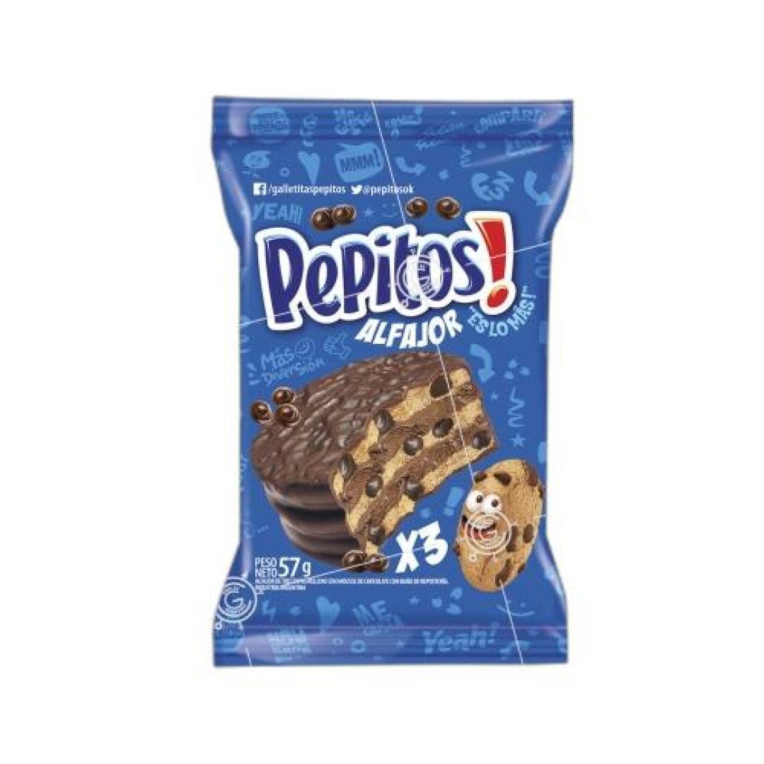 Detalhes do produto Alfajor Pepito 57Gr Choc.leite