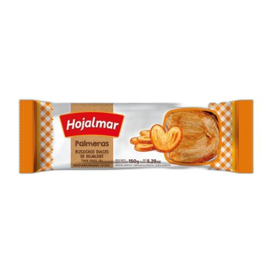 Detalhes do produto Bisc Folhada Palmera 150Gr Hojalmar Doce