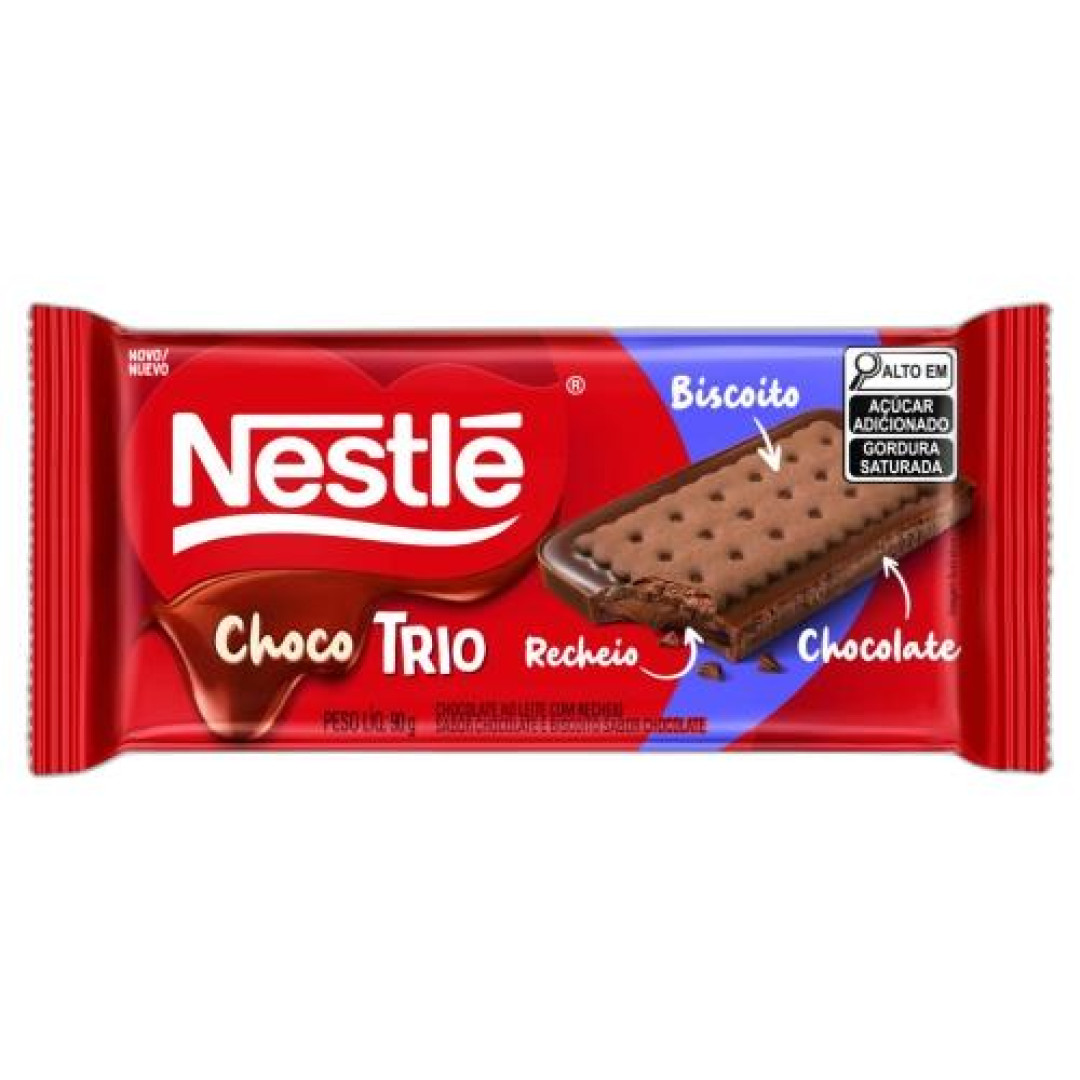 Detalhes do produto Choc Rech Chocotrio 90Gr Nestle Choc Triplo