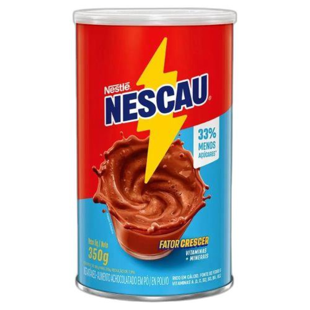 Detalhes do produto Achoc Po Nescau 350Gr 33% Men Acu Nestle .