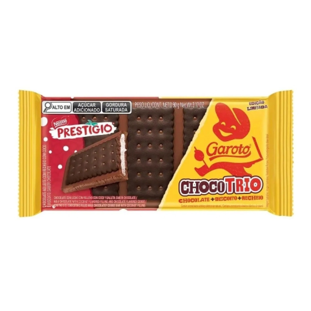 Detalhes do produto Choc Rech Chocotrio 90Gr Nestle Prestigio