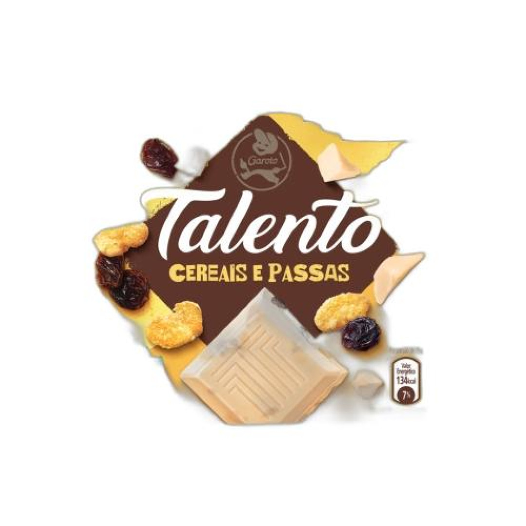 Detalhes do produto Choc Talento 85Gr Garoto Choc Bco.passas