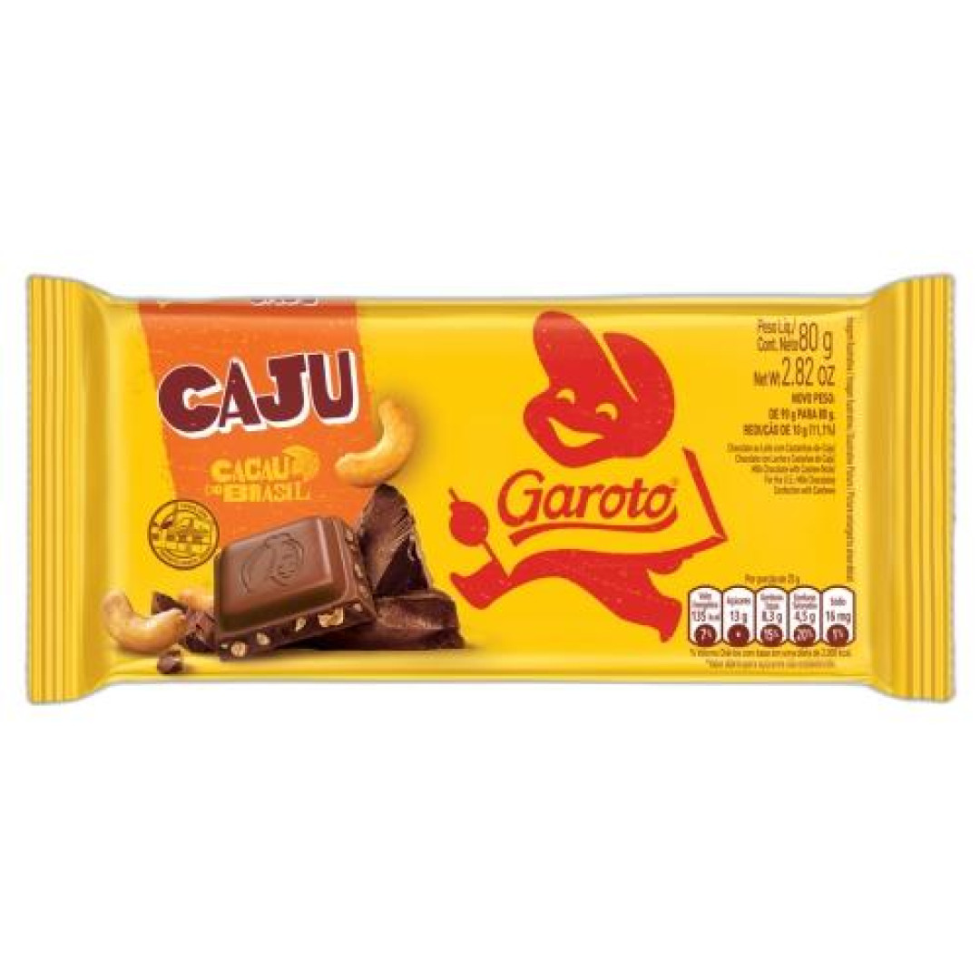 Detalhes do produto Choc 80Gr Garoto Choc.caju