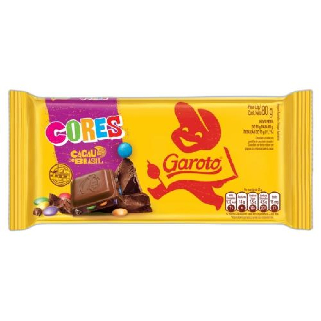 Detalhes do produto Choc 80Gr Cores Garoto Ao Leite