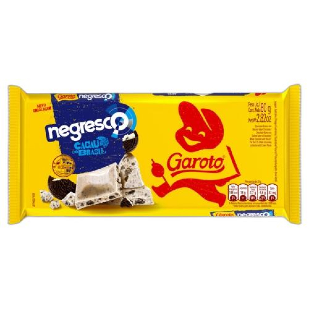 Detalhes do produto Choc 80Gr Garoto Choc Bco.negres