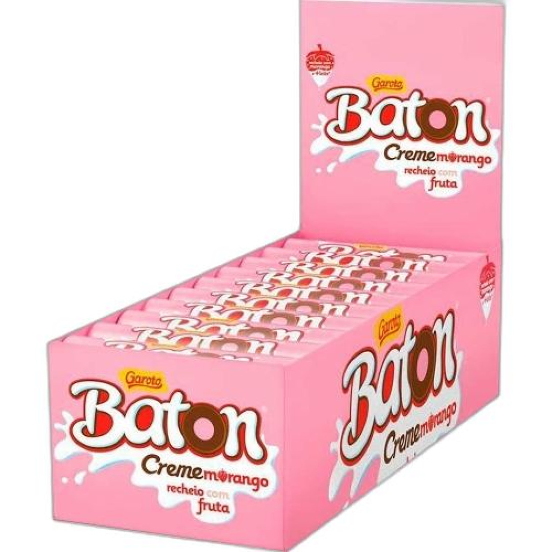 Detalhes do produto Choc Baton Rech Creme 30X16Gr Garoto Morango