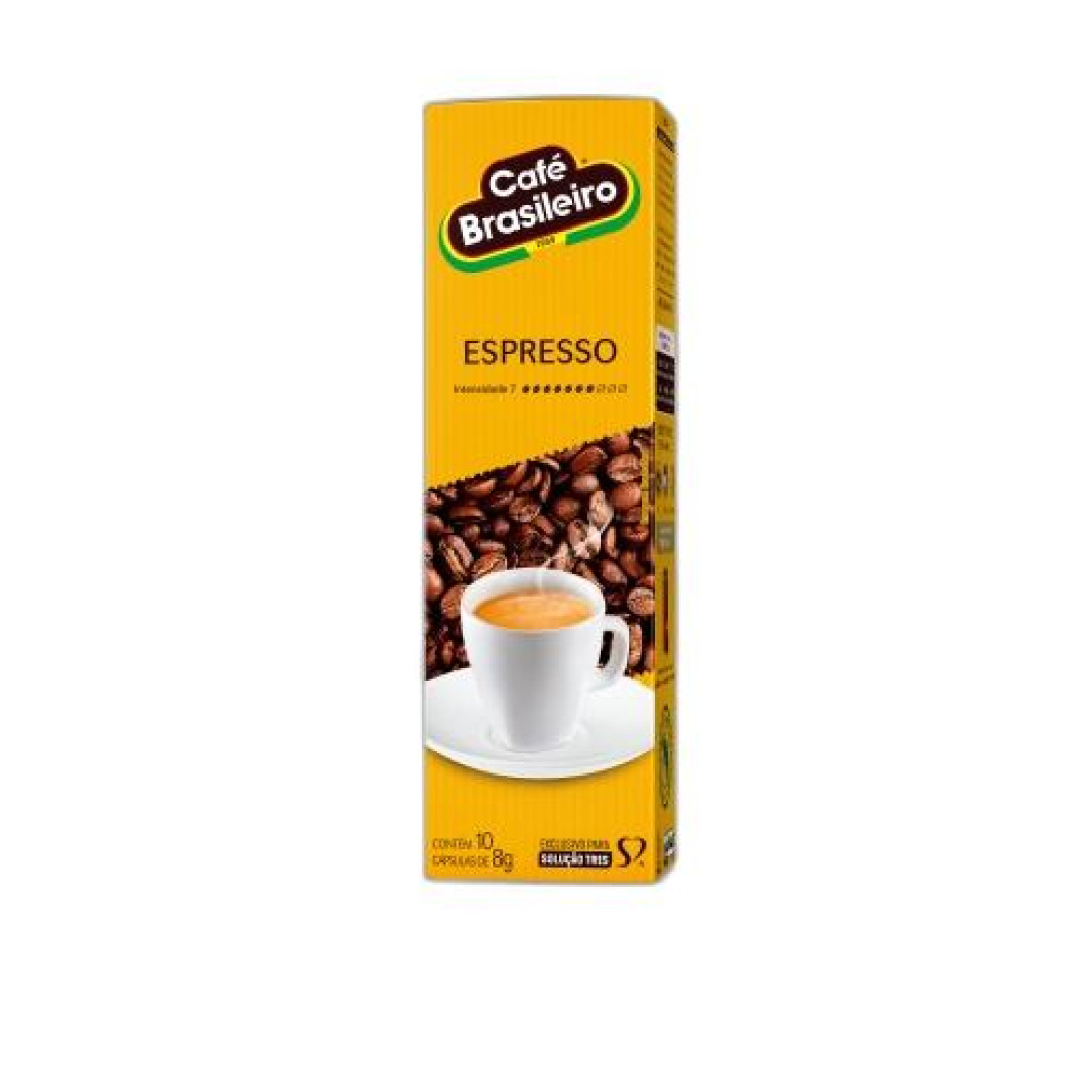 Detalhes do produto Cafe Capsula Brasileiro 10X08Gr Tres Cor .