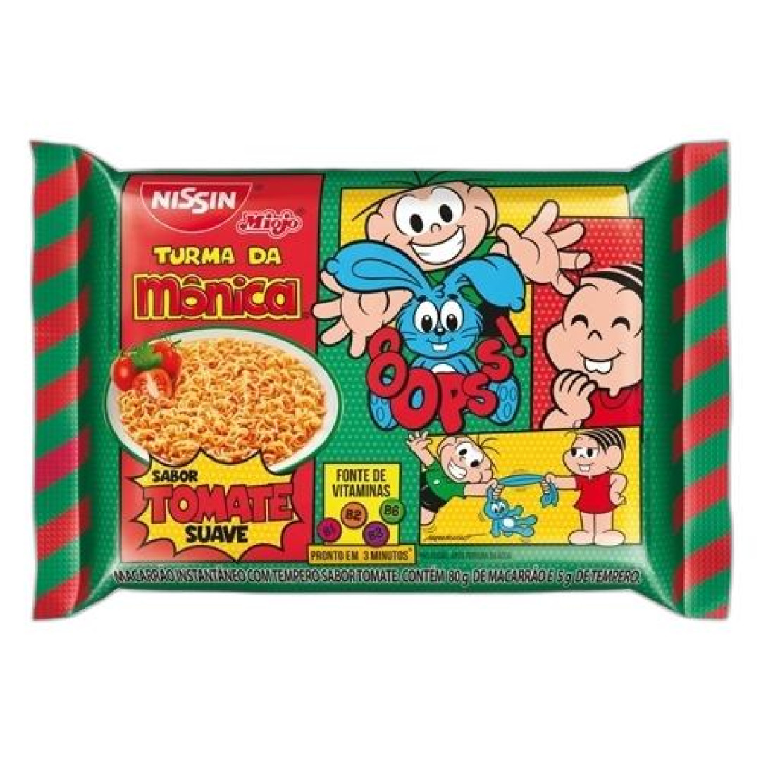 Detalhes do produto Macarrao Inst Turma Da Monica 85G Nissin Tomate