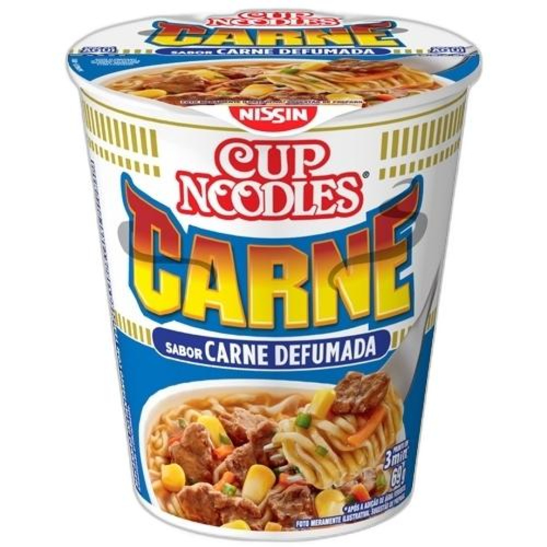 Detalhes do produto Macarrao Inst Cup Noodles 69Gr Nissin Carne Defumada