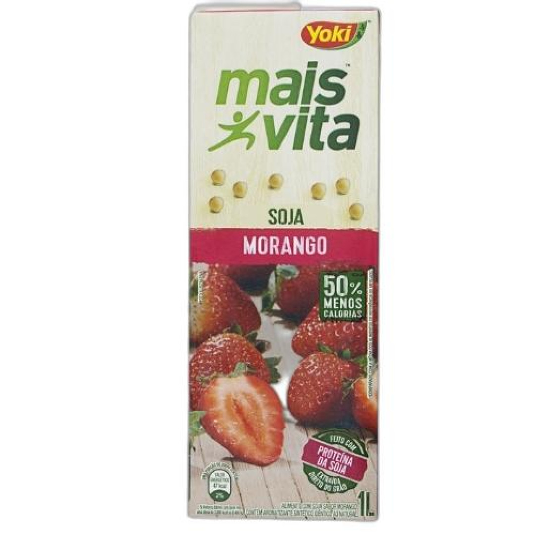 Detalhes do produto Suco Mais Vita Soja 01Lt Yoki Morango