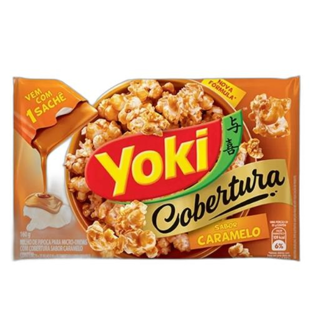 Detalhes do produto Pipoca Microondas Com Sache 160Gr Yoki Caramelo