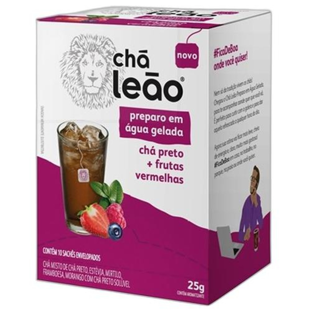 Detalhes do produto Cha Preto Prep Agua Gelada 10X25Gr Leao Frutas Vermelha