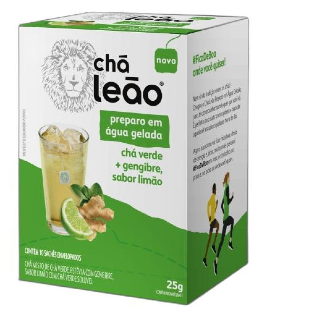 Detalhes do produto Cha Verde Prep Agua Gelada 10X25Gr Leao Gengibre.limao